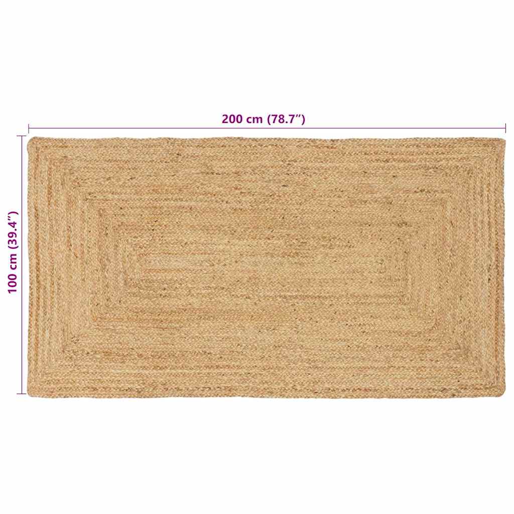 Tappeto da Area Beige 100 x 200 cm Juta - homemem39