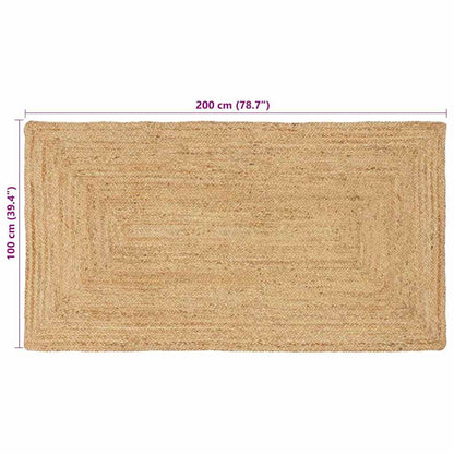 Tappeto da Area Beige 100 x 200 cm Juta - homemem39