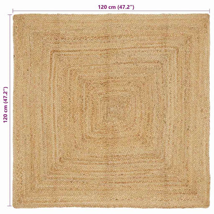 Tappeto da Area Beige 120 x 120 cm Juta