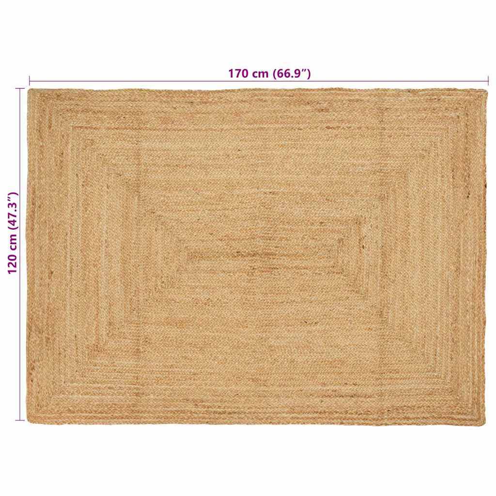 Tappeto da Area Beige 120 x 170 cm Juta - homemem39