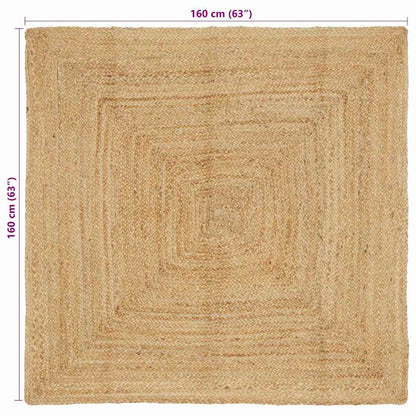 Tappeto da Area Beige 160 x 160 cm Juta