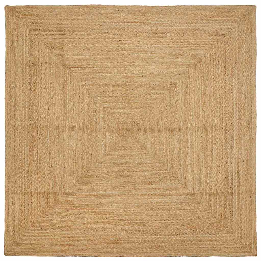 Tappeto da Area Beige 200 x 200 cm Juta