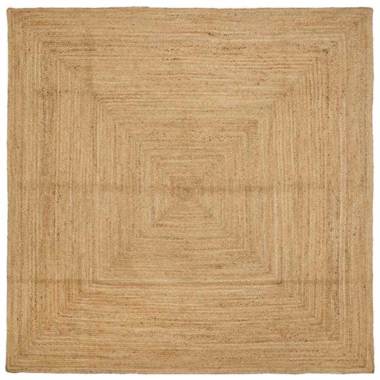 Tappeto da Area Beige 200 x 200 cm Juta