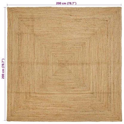 Tappeto da Area Beige 200 x 200 cm Juta