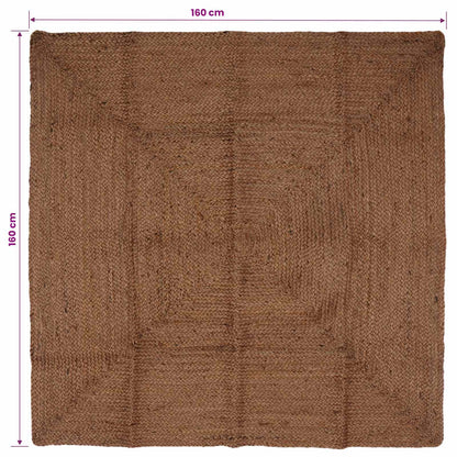 Tappeto da Area Grigio 160 x 160 cm Juta