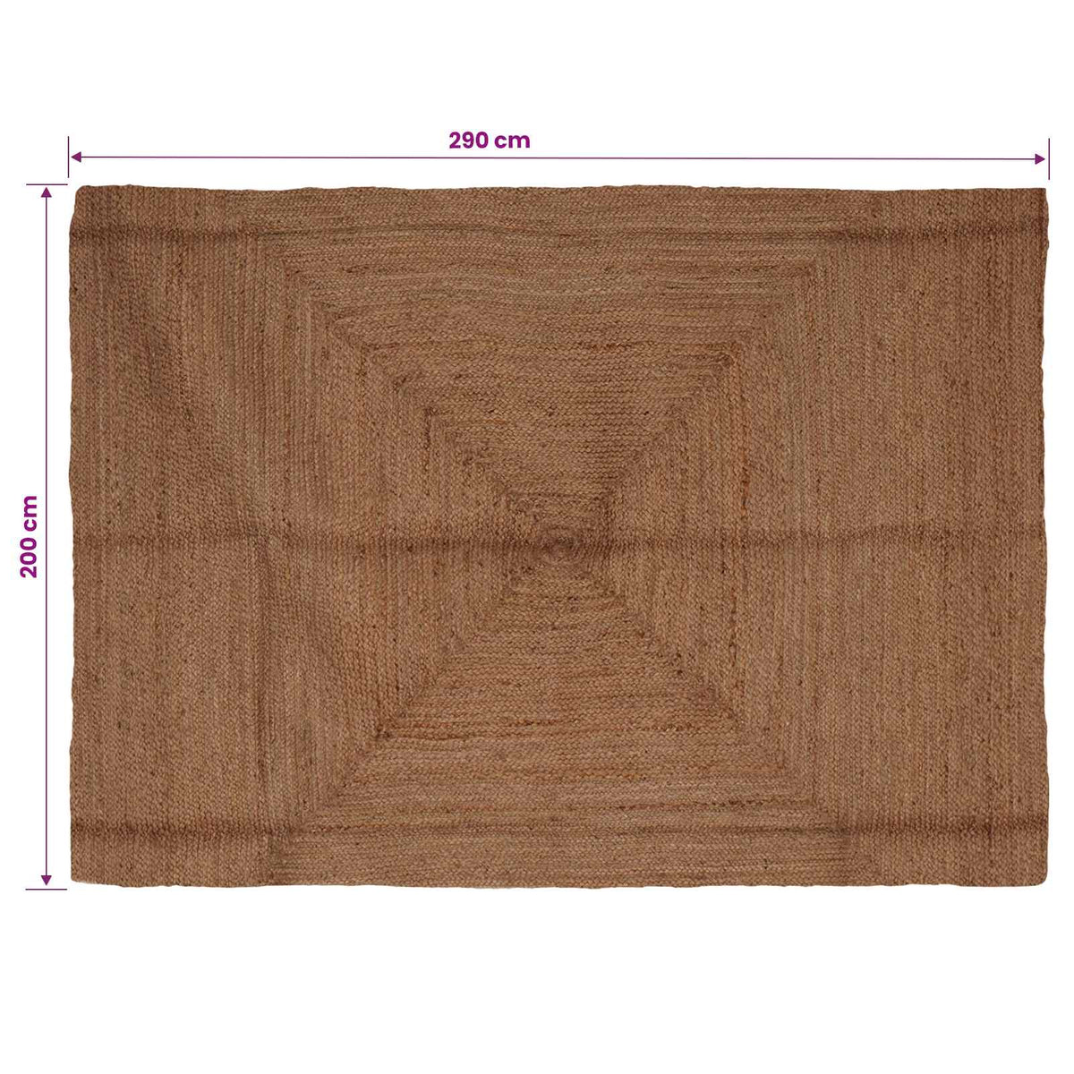 Tappeto da Area Grigio 200 x 290 cm Juta