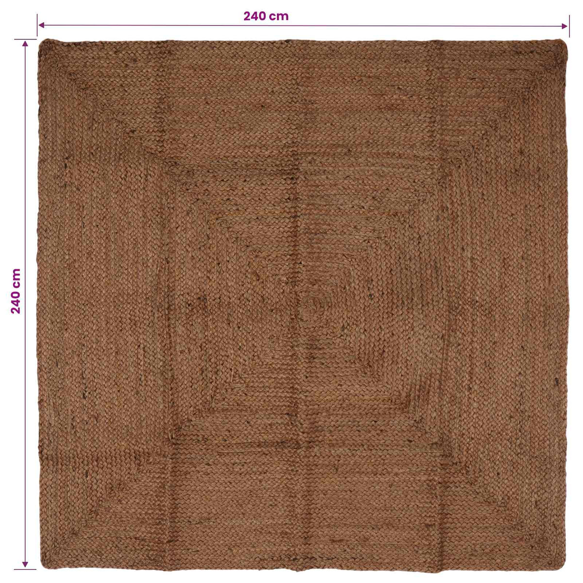 Tappeto da Area Grigio 240 x 240 cm Juta | homemem39