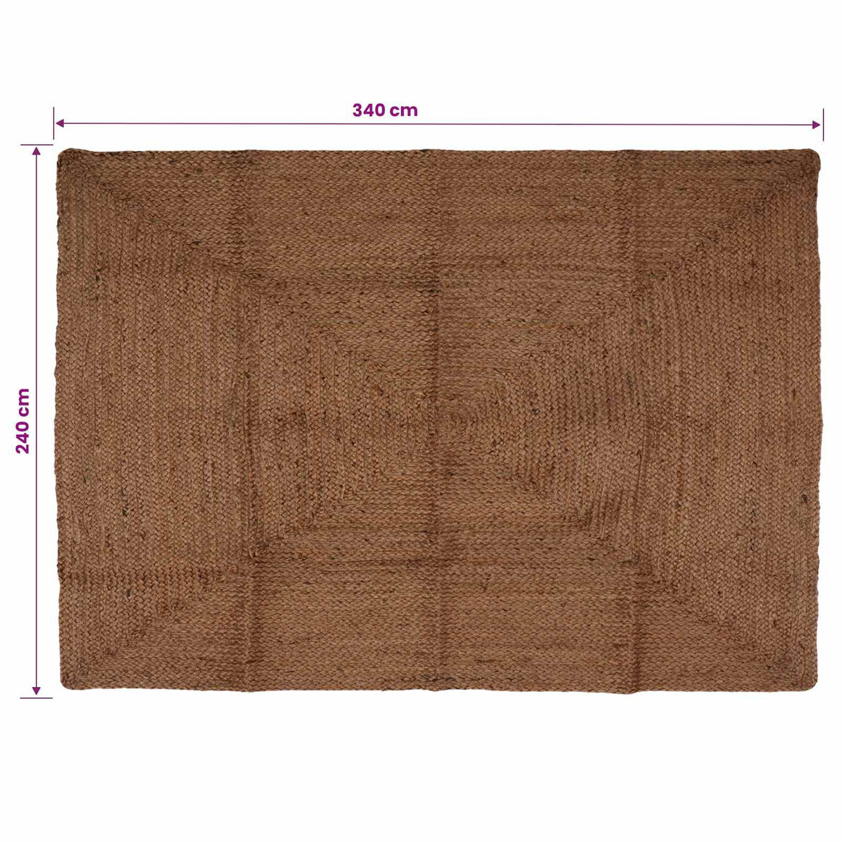 Tappeto da Area Grigio 240 x 340 cm Juta