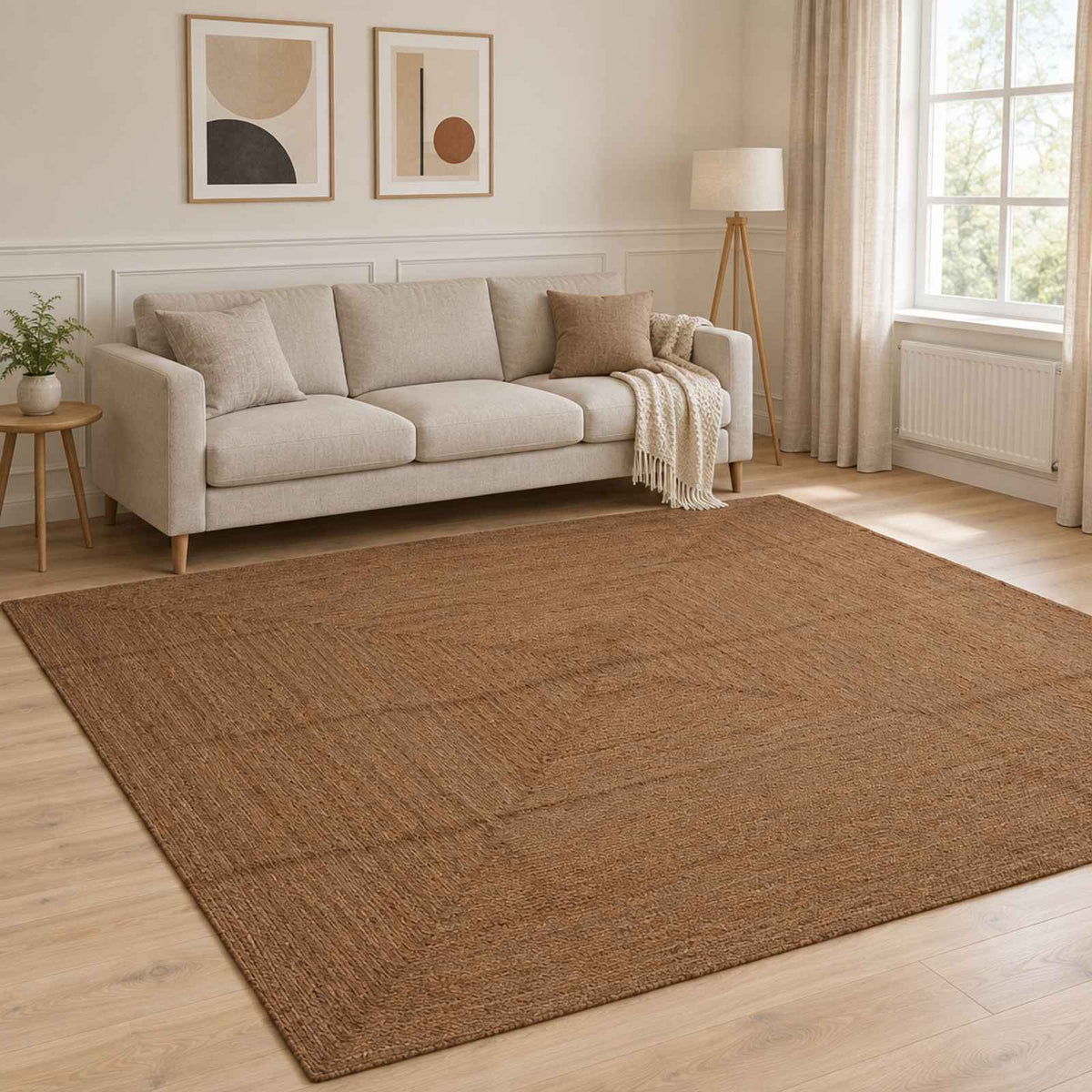 Tappeto da Area Grigio 300 x 300 cm Juta