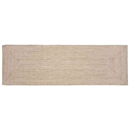 Tappeto Naturale e bianco 60 x 250 cm Juta