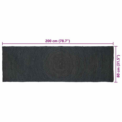 Tappeto Grigio scuro 80 x 200 cm Juta