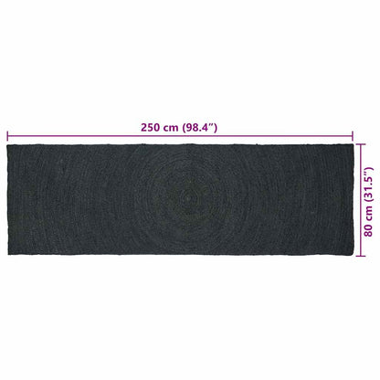 Tappeto Grigio scuro 80 x 250 cm Juta