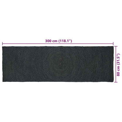 Tappeto Grigio scuro 80 x 300 cm Juta