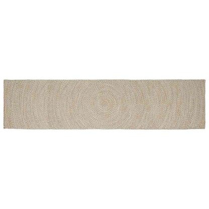 Tappeto Naturale e Bianco 80 x 400 cm Juta