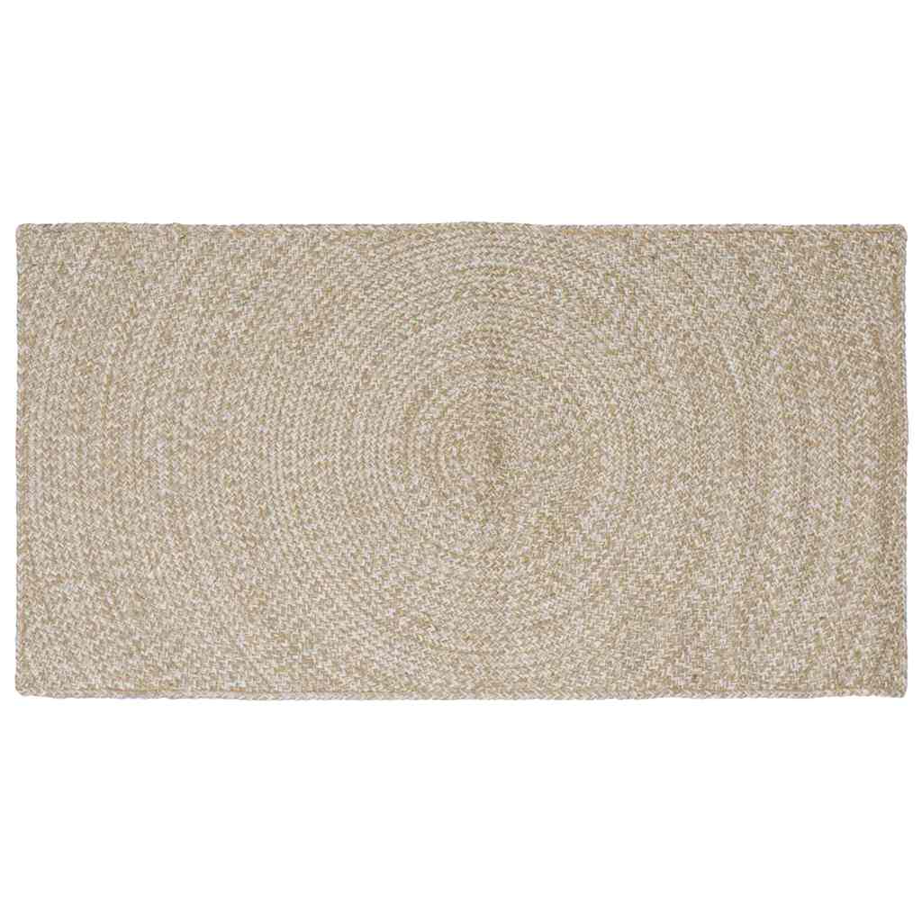 Tappeto Naturale e Bianco 100 x 200 cm Juta