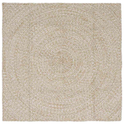 Tappeto Naturale e Bianco 120 x 120 cm Juta
