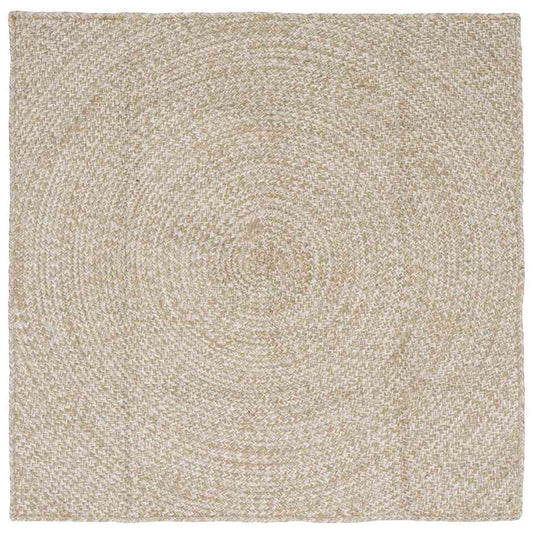 Tappeto Naturale e Bianco 120 x 120 cm Juta