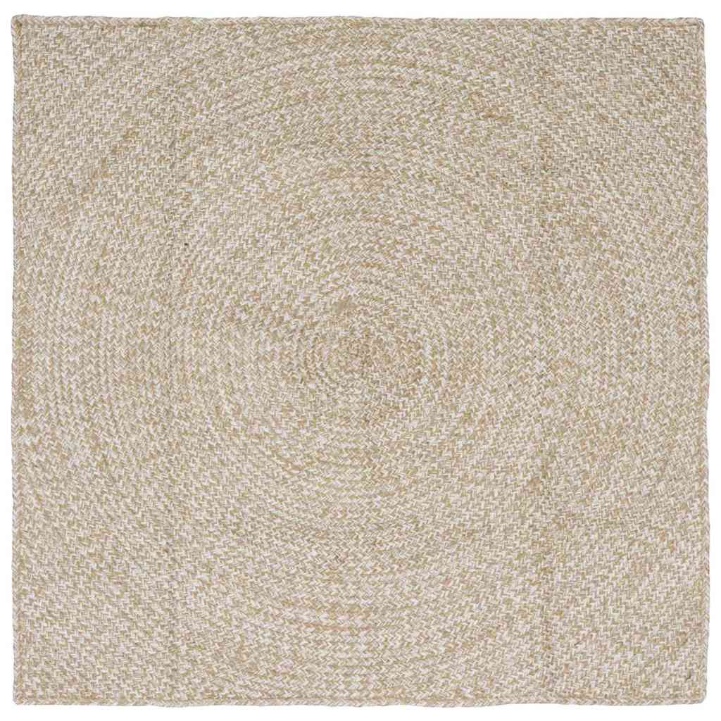 Tappeto Naturale e Bianco 160 x 160 cm Juta