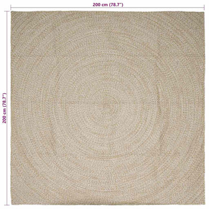 Tappeto Naturale e Bianco 200 x 200 cm Juta