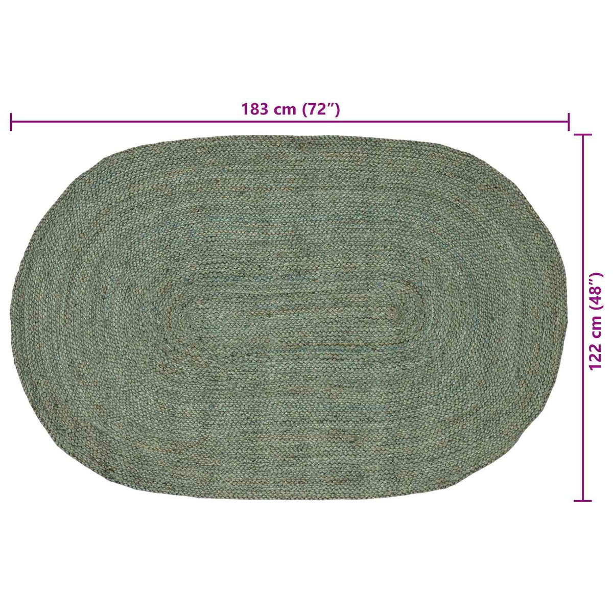 Tappeti per area Verde Oliva 122 x 183 cm Juta | homemem39