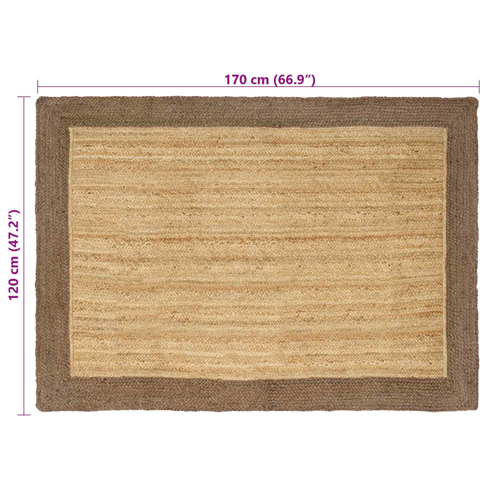 Tappeti per area Naturale e Grigio 120 x 170 cm Juta | homemem39