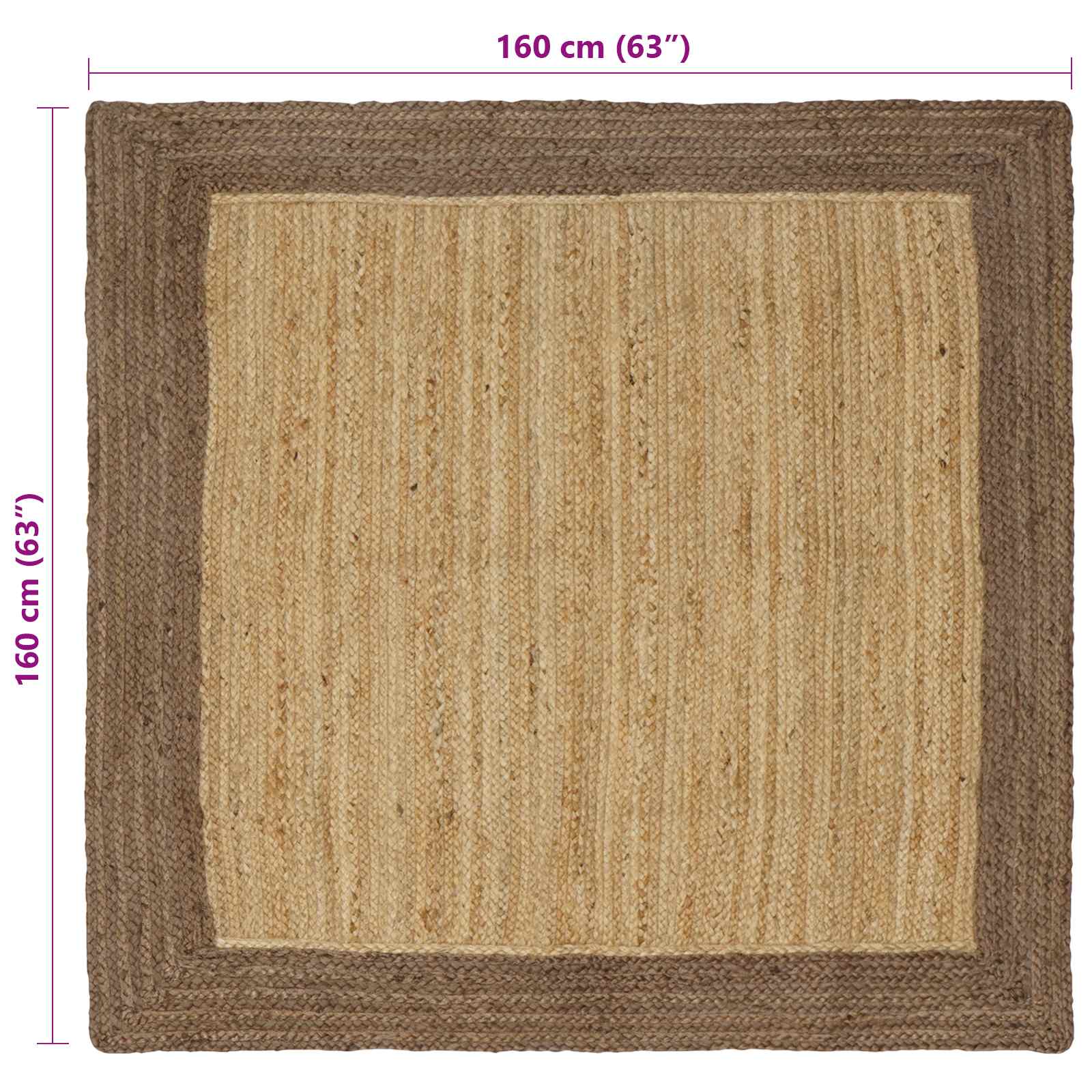 Tappeti per area Naturale e Grigio 160 x 160 cm Juta | homemem39