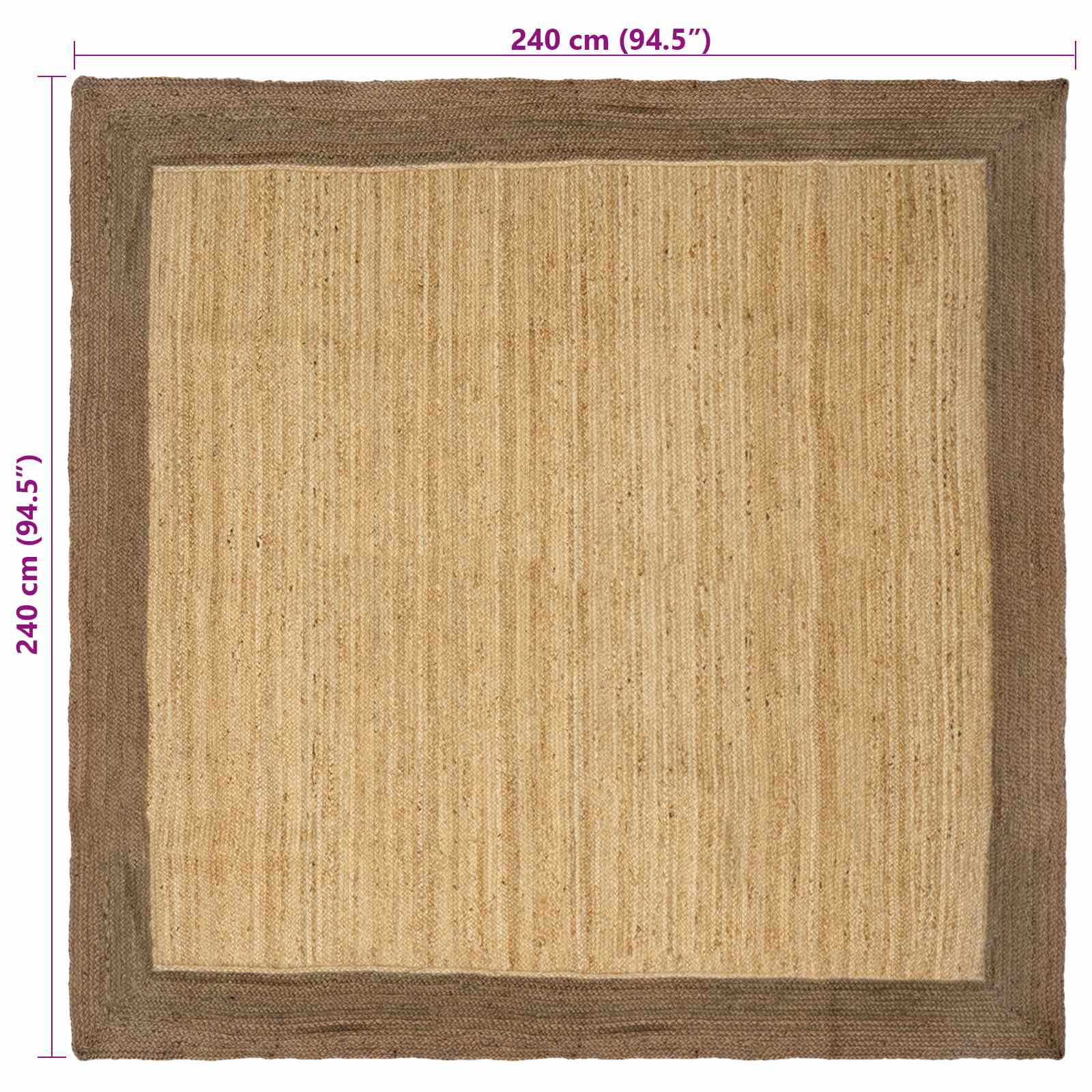 Tappeti per area Naturale e Grigio 240 x 240 cm Juta | homemem39