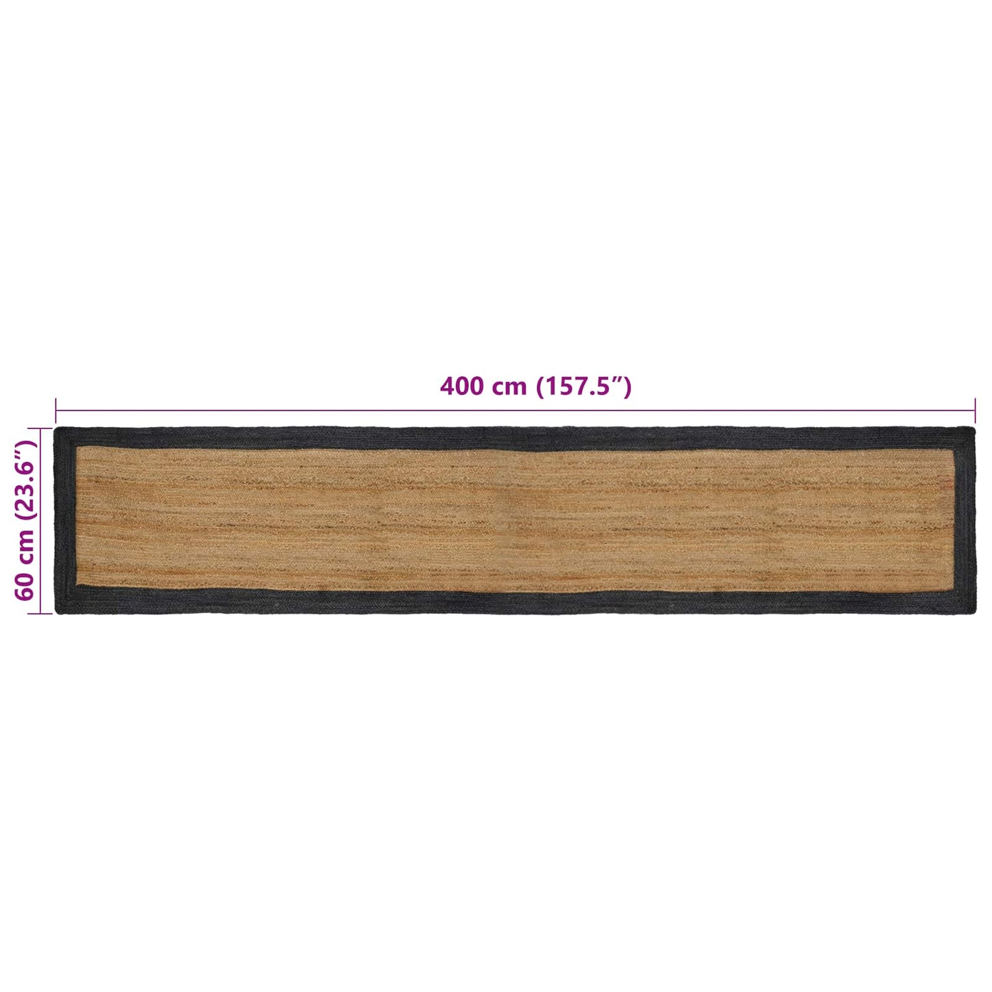 Tappeti per area Grigio Scuro 60 x 400 cm Juta