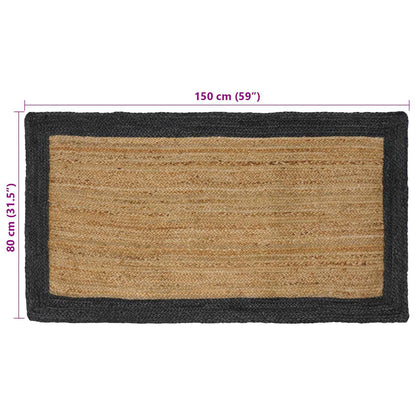 Tappeti per area Naturale e Grigio Scuro 80 x 150 cm Juta | homemem39