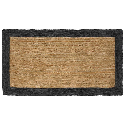 Tappeti per area Naturale e Grigio Scuro 80 x 150 cm Juta | homemem39