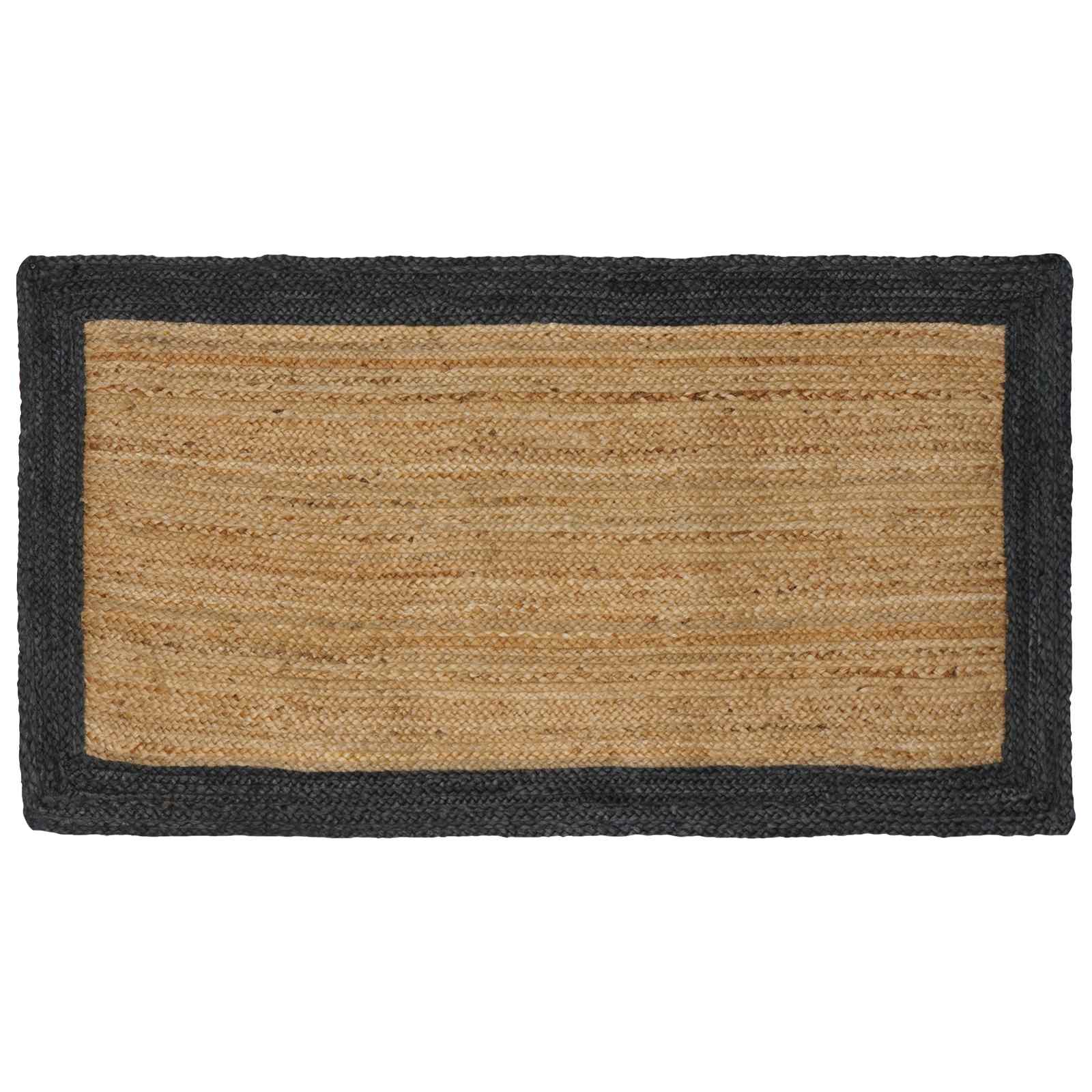 Tappeti per area Naturale e Grigio Scuro 100 x 200 cm Juta | homemem39