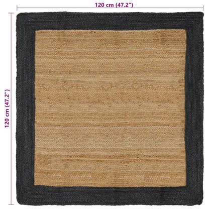 Tappeti per area Naturale e Grigio Scuro 120 x 120 cm Juta | homemem39