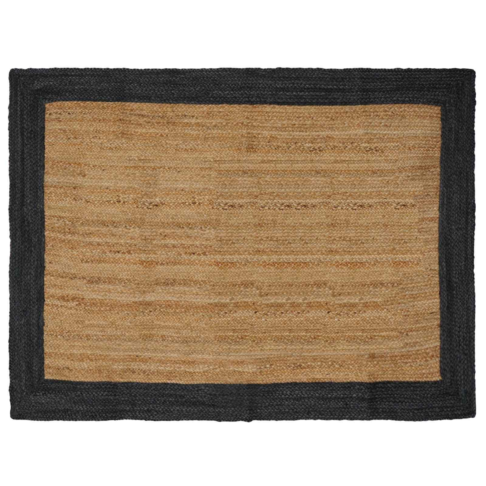 Tappeti per area Naturale e Grigio Scuro 140 x 200 cm Juta | homemem39