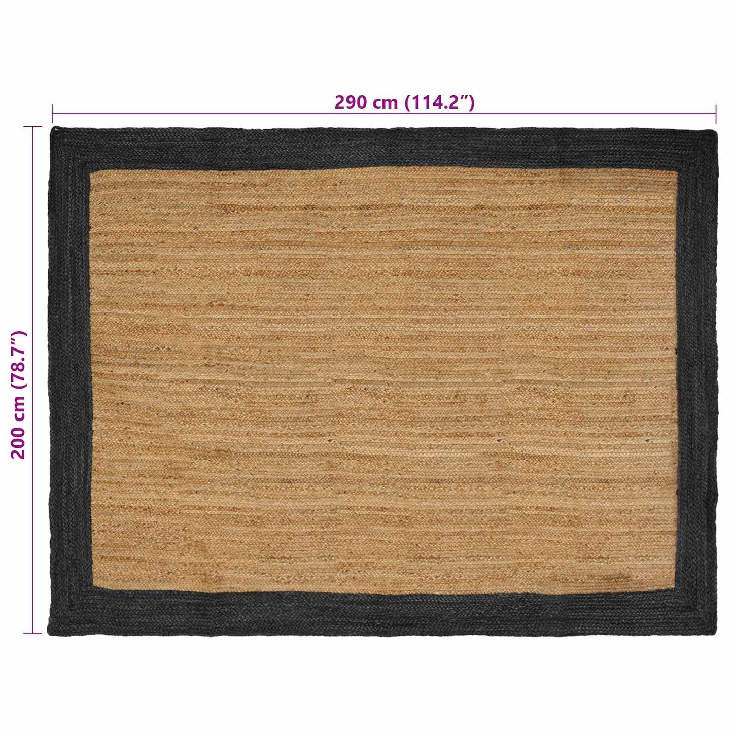 Tappeti per area Naturale e Grigio Scuro 200 x 290 cm Juta | homemem39