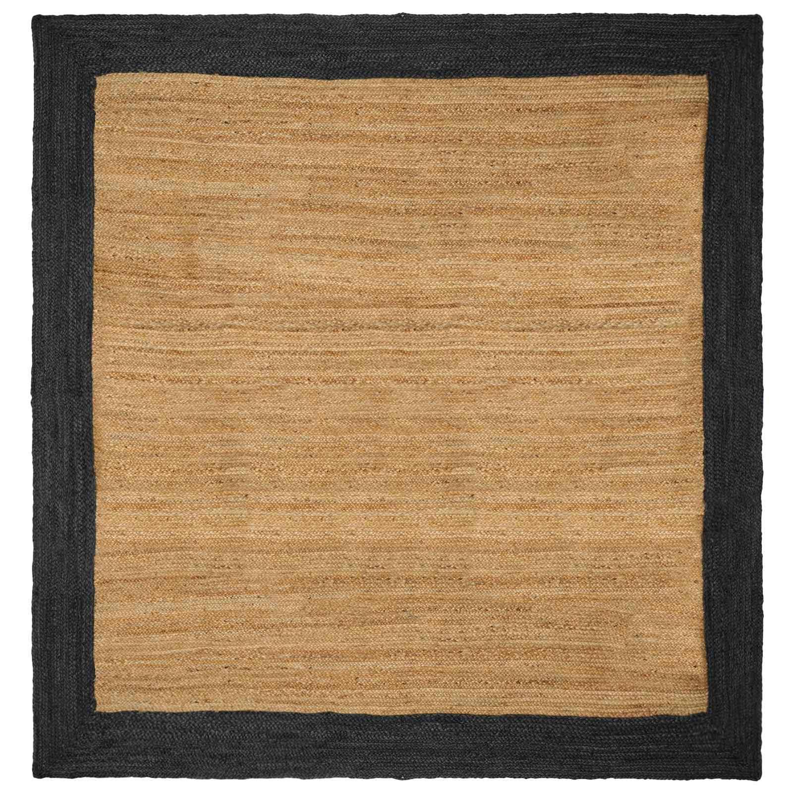 Tappeti per area Naturale e Grigio Scuro 240 x 240 cm Juta | homemem39