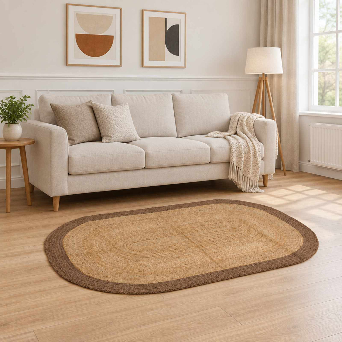 Tappeto da Area Grigio 100 x 152 cm Juta