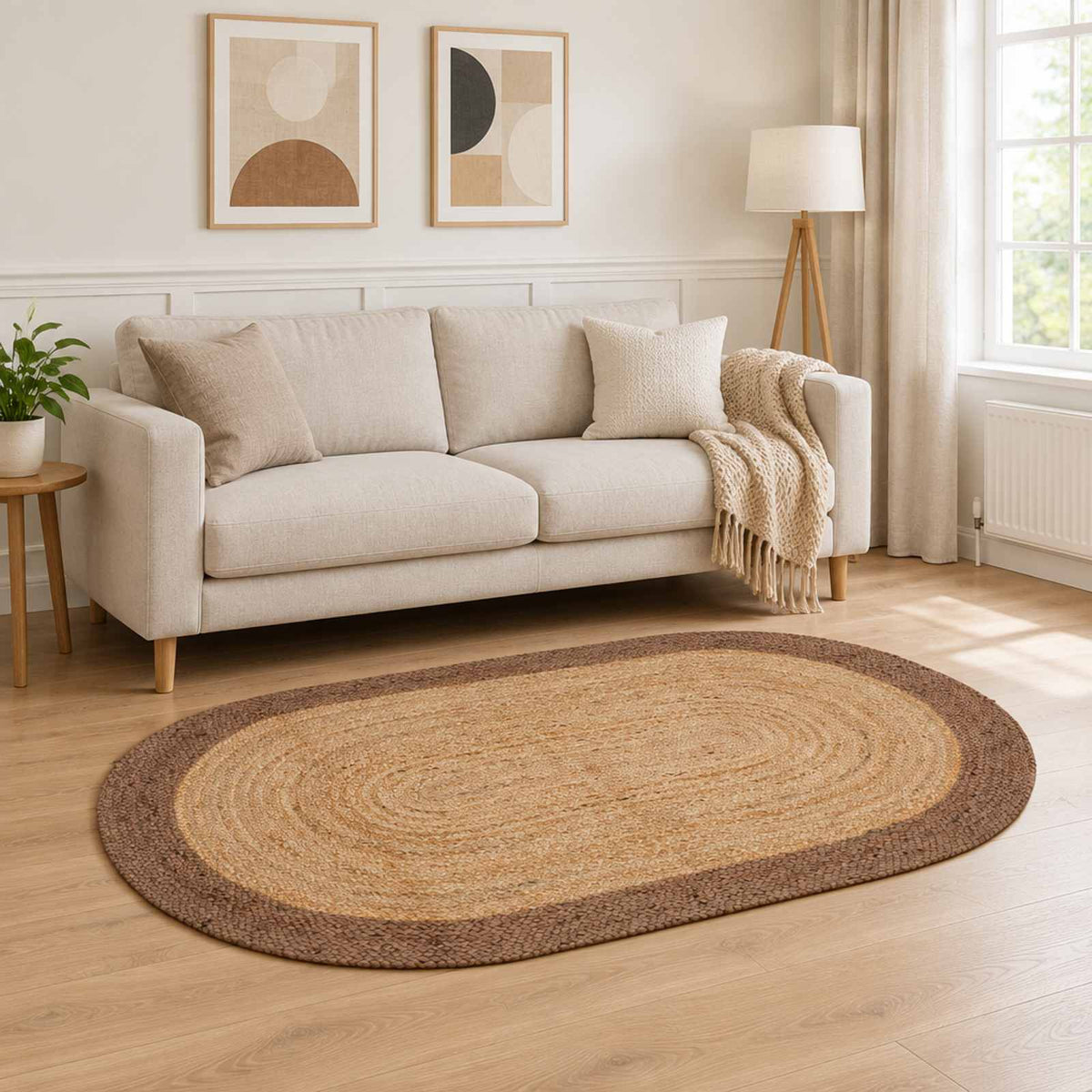 Tappeto da Area Grigio 152 x 245 cm Juta