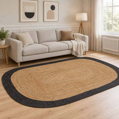 Tappeto da Area Grigio Scuro 205 x 305 cm Juta