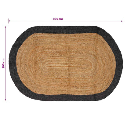 Tappeto da Area Grigio Scuro 205 x 305 cm Juta