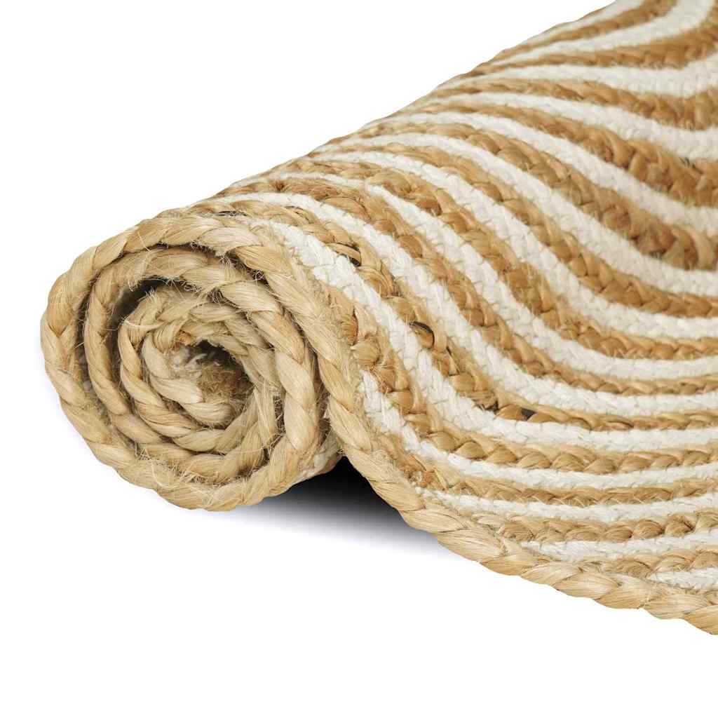 Tappeto Naturale e Bianco 60 x 110 cm Juta
