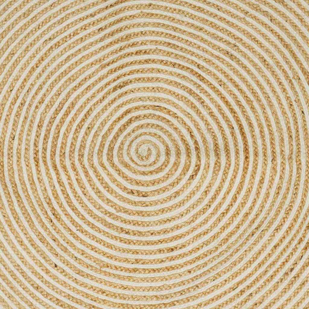 Tappeto Naturale e Bianco 80 x 250 cm Juta