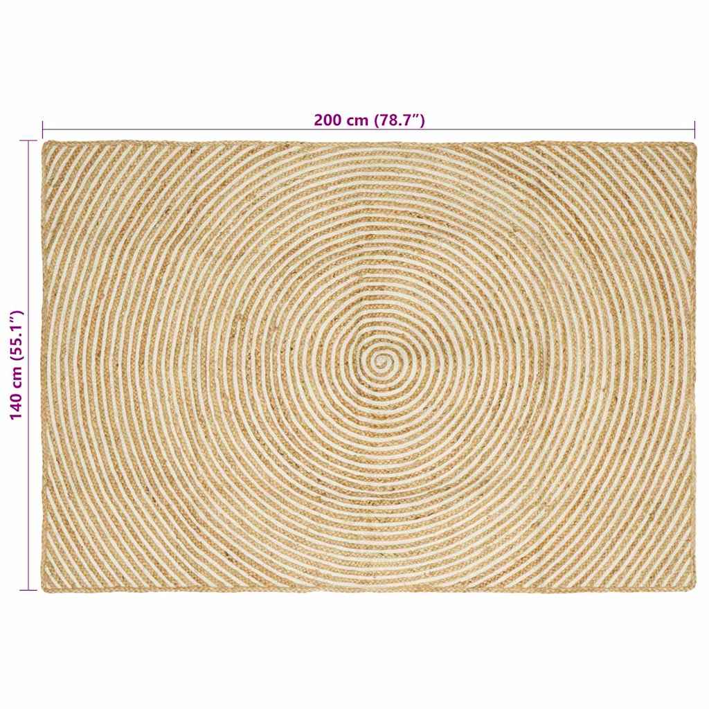 Tappeti per area Bianco 140 x 200 cm Juta
