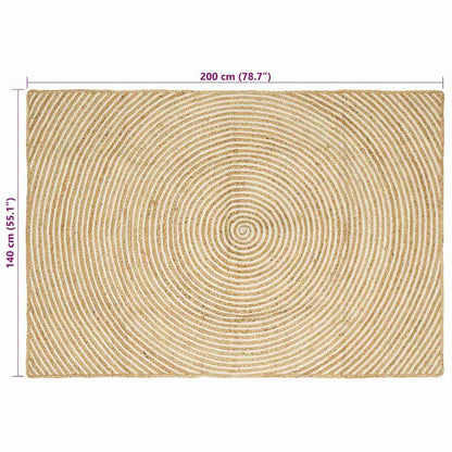 Tappeti per area Bianco 140 x 200 cm Juta