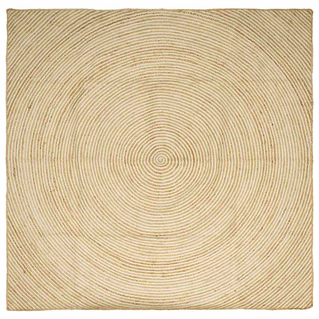 Tappeto Naturale e Bianco 200 x 200 cm Juta