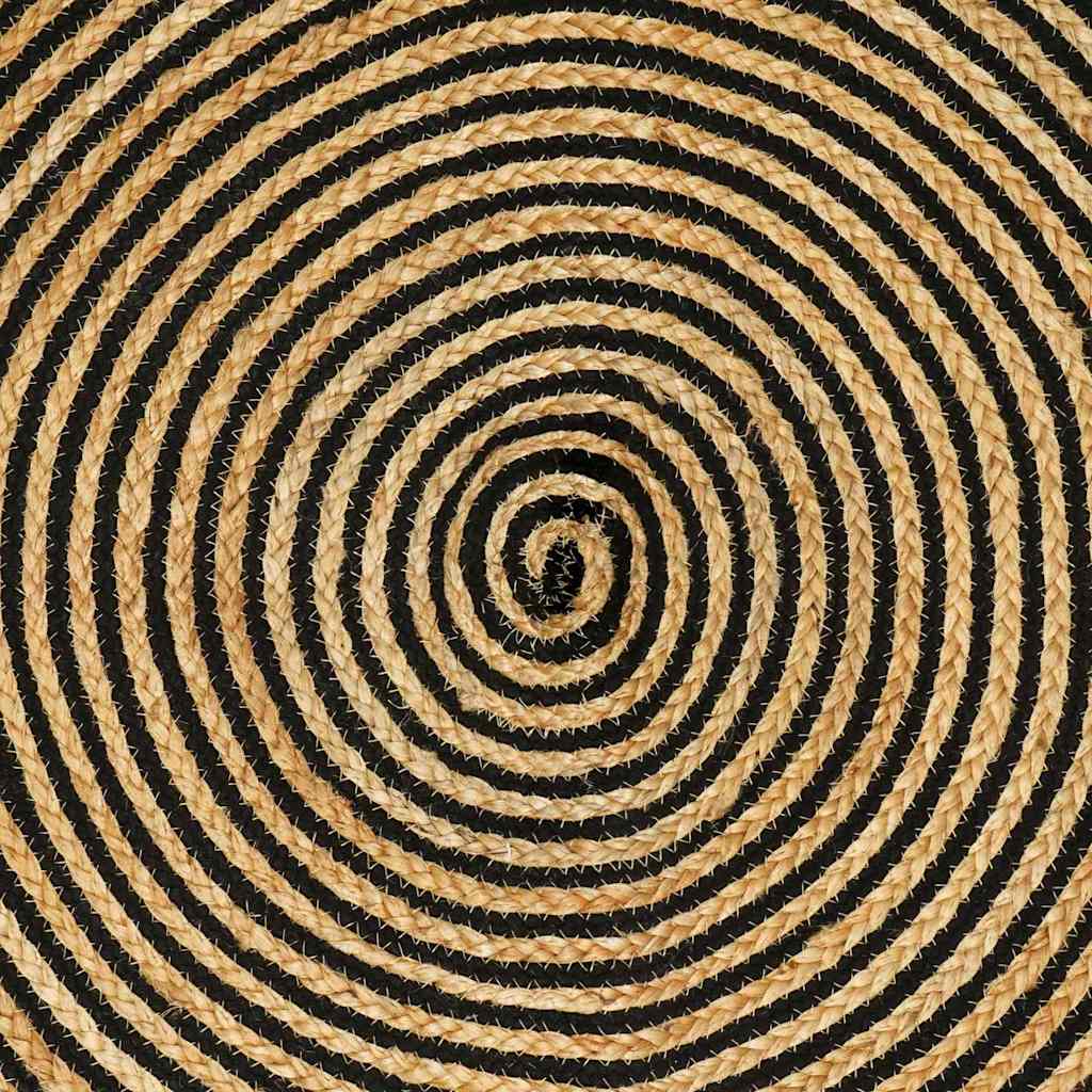 Tappeto Naturale e Nero 80 x 200 cm Juta