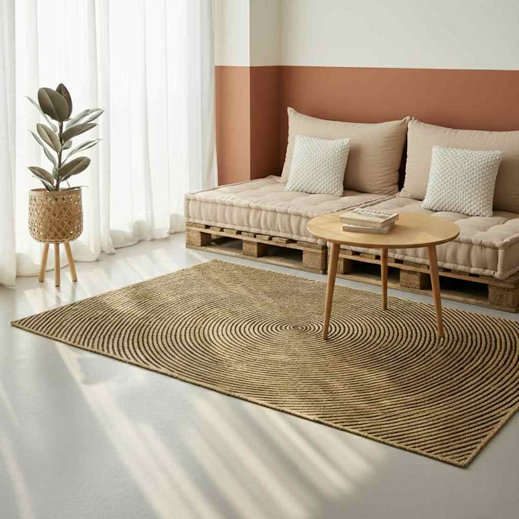 Tappeti per area Nero 120 x 170 cm Juta