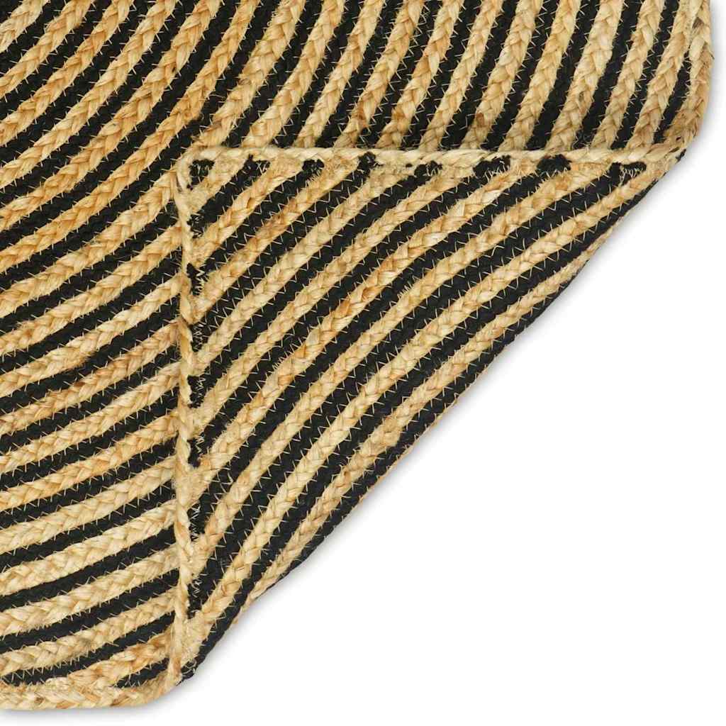 Tappeto Naturale e Nero 140 x 200 cm Juta