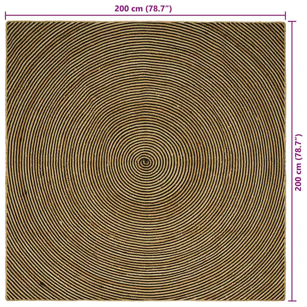 Tappeti per area Nero 200 x 200 cm Juta