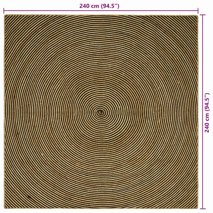 Tappeti per area Nero 240 x 240 cm Juta