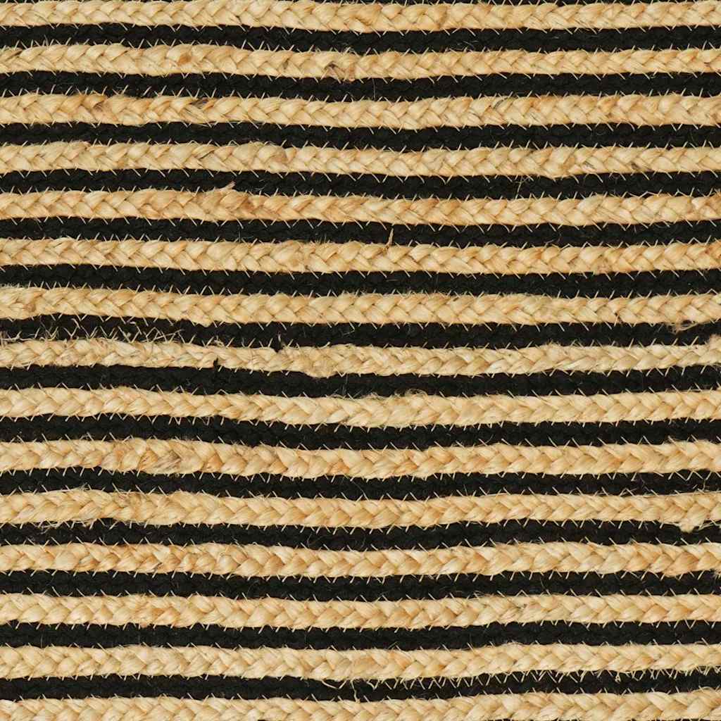 Tappeto Naturale e Nero 152 x 245 cm Juta